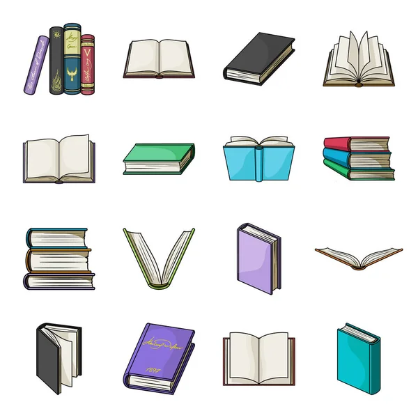 Bücher setzen Symbole im Cartoon-Stil. große Sammlung von Büchern Vektor Symbol Stock Illustration — Stockvektor