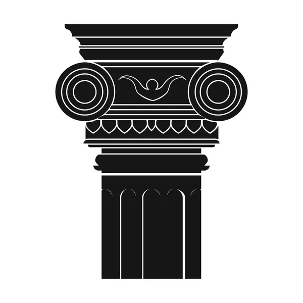 Ícone de coluna em estilo monocromático isolado sobre fundo branco. Ilustração do vetor do estoque do símbolo do arquiteto . — Vetor de Stock