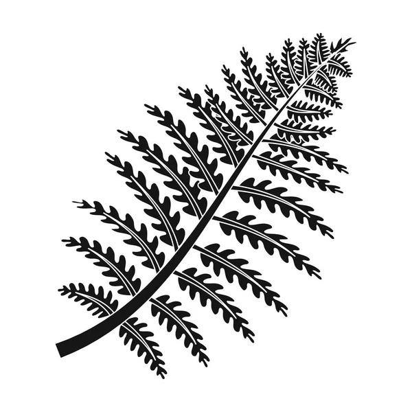 Icono de planta prehistórica en estilo negro aislado sobre fondo blanco. Dinosaurios y símbolos prehistóricos stock vector ilustración . — Vector de stock