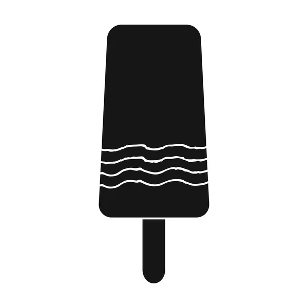 Lody na patyku ikony w stylu monochromatyczne na białym tle. Ice cream symbol Stockowa ilustracja wektorowa. — Wektor stockowy