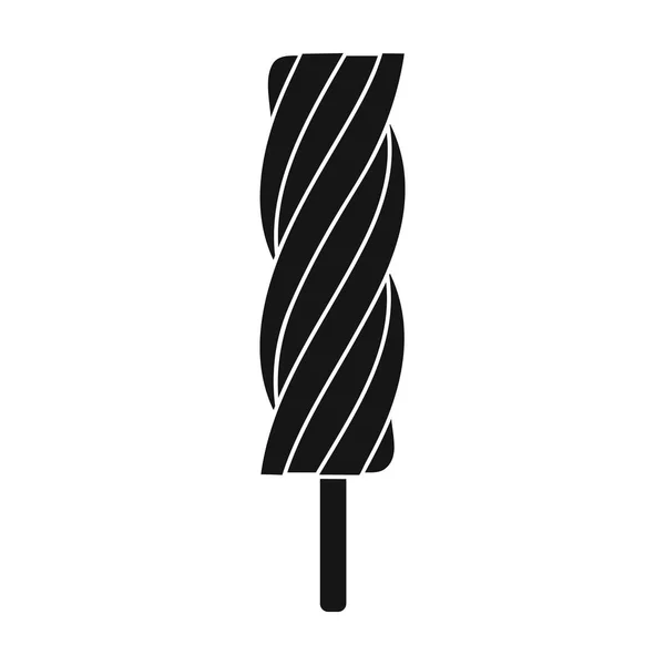 Ice lolly ikonen i svartvit stil isolerad på vit bakgrund. Ice cream symbol lager vektorillustration. — Stock vektor