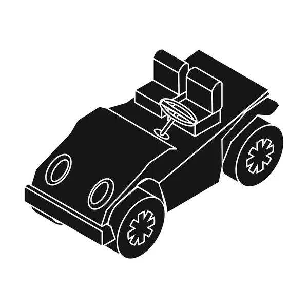Icono de carrito de golf en estilo negro aislado sobre fondo blanco. Símbolo de transporte stock vector ilustración . — Vector de stock