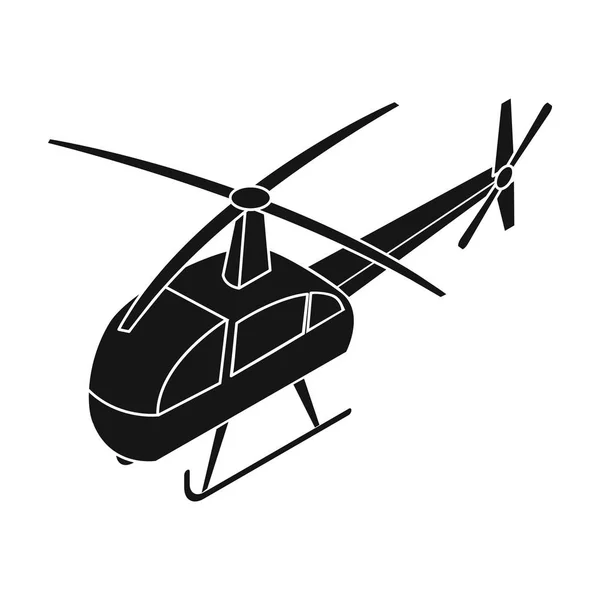 直升机在孤立的白色背景上的黑色风格的图标。交通标志股票矢量图. — 图库矢量图片