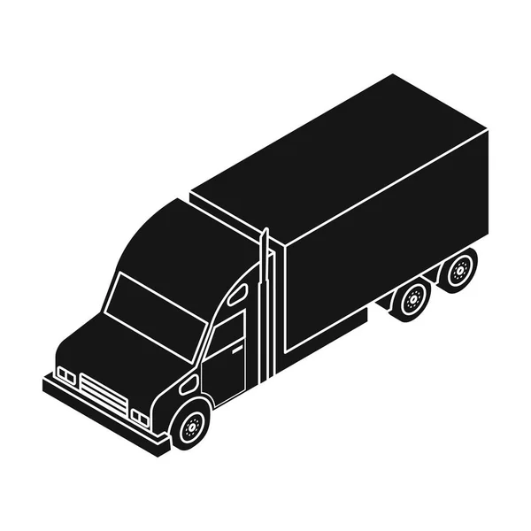 Siyah stil beyaz arka plan üzerinde izole kamyon simgesini. Ulaşım sembol stok vektör çizim. — Stok Vektör