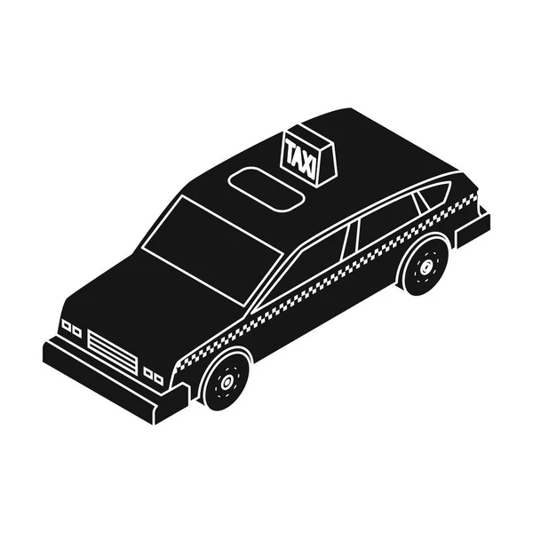 Taxi icono de coche en estilo negro aislado sobre fondo blanco. Símbolo de transporte stock vector ilustración . — Archivo Imágenes Vectoriales