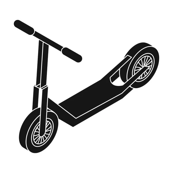 Ícone de scooter em estilo preto isolado no fundo branco. Ilustração do vetor do estoque do símbolo do transporte . —  Vetores de Stock