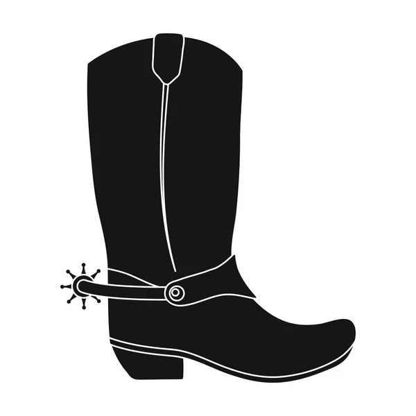 Buty kowbojskie ikona stylu monochromatyczne na białym tle. Rodeo symbol Stockowa ilustracja wektorowa. — Wektor stockowy