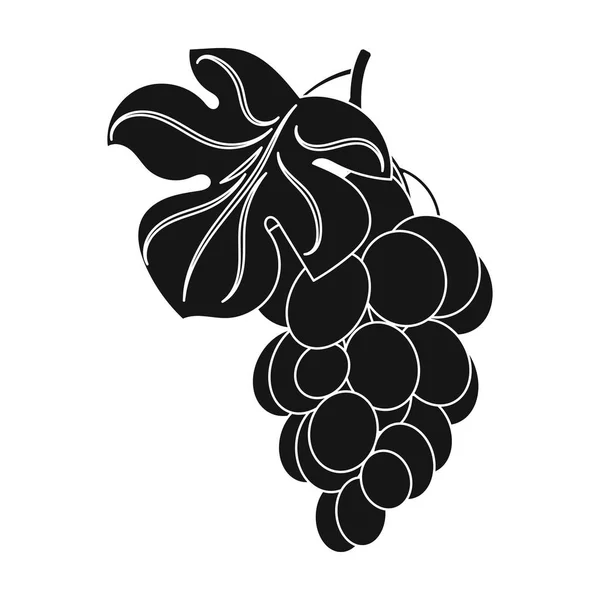 Bando de uvas amarelas ícone em estilo preto isolado no fundo branco. Símbolo de produção de vinho ilustração vetorial . —  Vetores de Stock