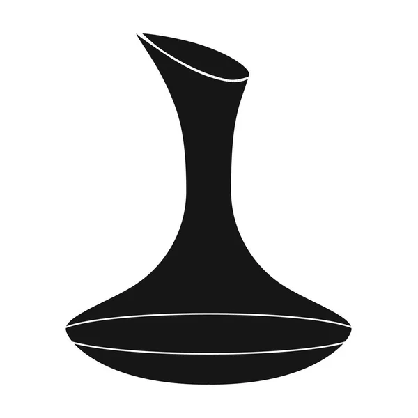 Wijn karaf pictogram in zwarte stijl geïsoleerd op een witte achtergrond. Wijnproductie symbool voorraad vectorillustratie. — Stockvector