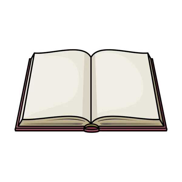 Icono de libro abierto en estilo de dibujos animados aislado sobre fondo blanco. Libros símbolo stock vector ilustración . — Archivo Imágenes Vectoriales