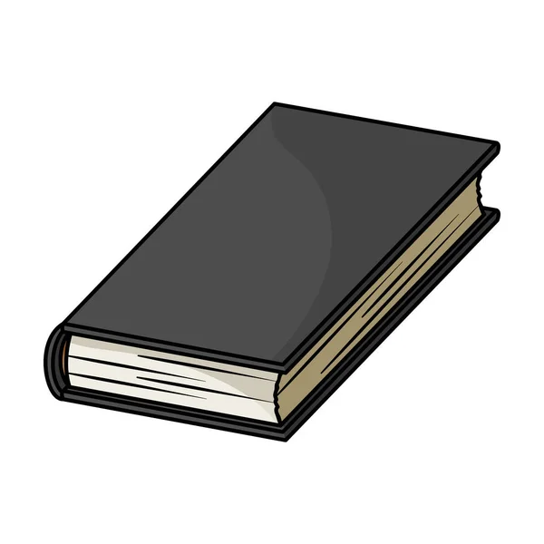 Icono de libro negro en estilo de dibujos animados aislado sobre fondo blanco. Libros símbolo stock vector ilustración . — Vector de stock