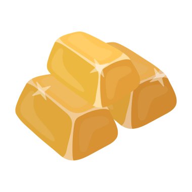 Altın yığını simgesi beyaz arka plan üzerinde izole karikatür tarzı barlar. İllüstrasyon vektör değerli mineraller ve kuyumcu sembol stok.