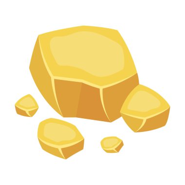 Beyaz arka plan üzerinde izole karikatür tarzı bakır cevheri simgesini. İllüstrasyon vektör değerli mineraller ve kuyumcu sembol stok.