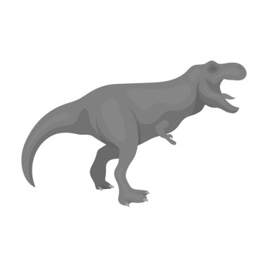Dinozor Tyrannosaurus simgesi beyaz arka plan üzerinde izole tek renkli tarzı. Dinozorlar ve tarih öncesi sembol stok vektör çizim.