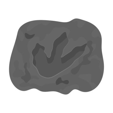 Dinozor ayak izi simgesi beyaz arka plan üzerinde izole tek renkli tarzı Rock. Dinozorlar ve tarih öncesi sembol stok vektör çizim.