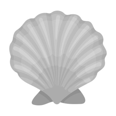 Tarih öncesi seashell simgesi beyaz arka plan üzerinde izole tek renkli tarzı. Dinozorlar ve tarih öncesi sembol stok vektör çizim.