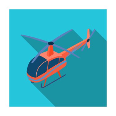 Düz stil beyaz arka plan üzerinde izole helikopter simgesini. Ulaşım sembol stok vektör çizim.