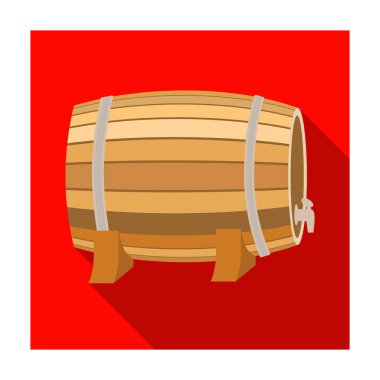 Şarap kutsal kişilerin resmi içinde düz stil beyaz arka plan üzerinde izole varil. Şarap üretimi sembol stok vektör çizim.