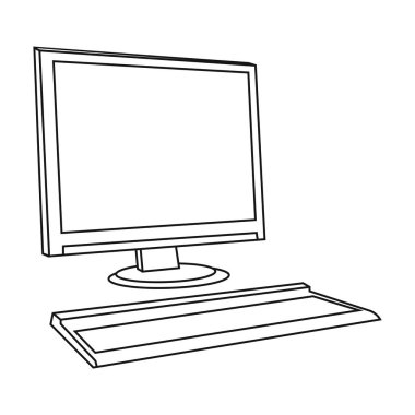 Beyaz arka plan üzerinde izole anahat tarzı bilgisayar kutsal kişilerin resmi. Mimar sembol stok vektör çizim.