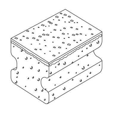 Bulaşık süngeri simgesi beyaz arka plan üzerinde izole anahat tarzı. Sembol stok vektör çizim Temizleme.