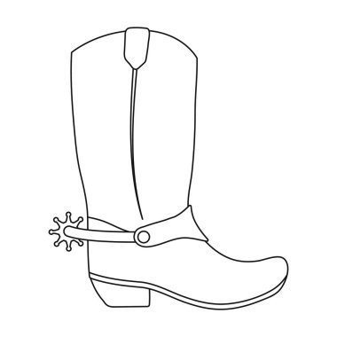 Kovboy çizmeleri simgesi beyaz arka plan üzerinde izole anahat tarzı. Rodeo sembol stok vektör çizim.