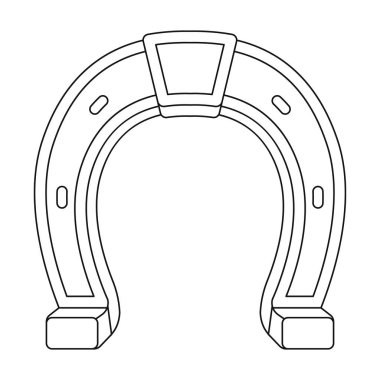 At nalı simgesi beyaz arka plan üzerinde izole anahat tarzı. Rodeo sembol stok vektör çizim.