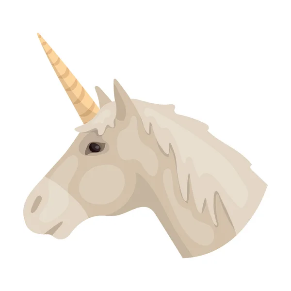 Ikon Unicorn dalam gaya kartun terisolasi pada latar belakang putih. Ilustrasi vektor stok simbol negara Skotlandia . - Stok Vektor