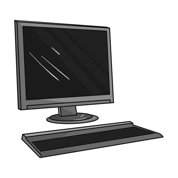 Иконка компьютера в монохромном стиле изолирована на белом фоне. Векторная иллюстрация символов архитектора . — стоковый вектор