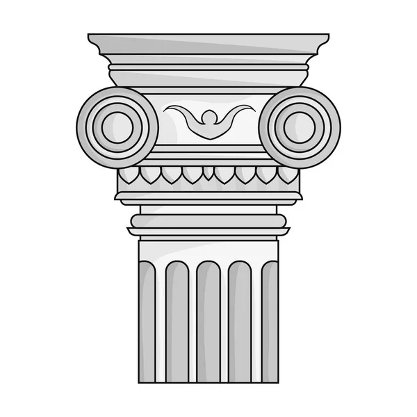 Icona a colonna in stile monocromatico isolata su sfondo bianco. Illustrazione vettoriale stock simbolo architetto . — Vettoriale Stock