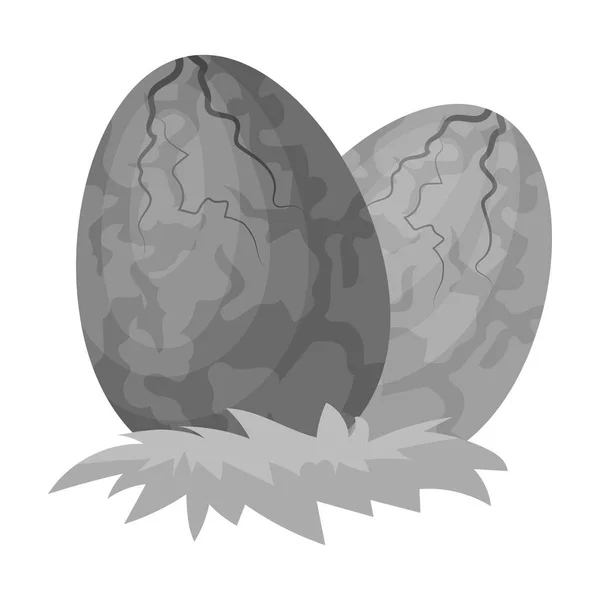 Huevos de dinosaurio icono en estilo monocromo aislado sobre fondo blanco. Dinosaurios y símbolos prehistóricos stock vector ilustración . — Archivo Imágenes Vectoriales