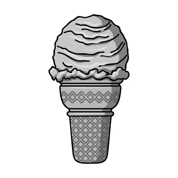 Dondurma waffle Kupası simgesi beyaz arka plan üzerinde izole tek renkli tarzı. Dondurma sembol stok vektör çizim. — Stok Vektör