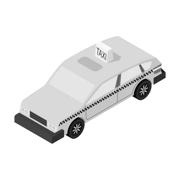Icona auto taxi in stile monocromatico isolato su sfondo bianco. Simbolo di trasporto stock illustrazione vettoriale . — Vettoriale Stock
