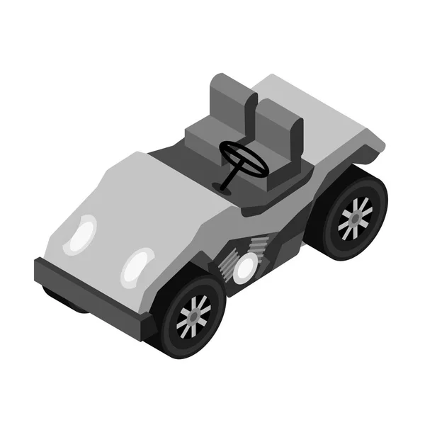 Icono de carrito de golf en estilo monocromo aislado sobre fondo blanco. Símbolo de transporte stock vector ilustración . — Vector de stock