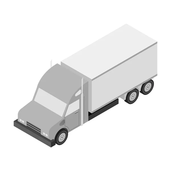 Lastbil-ikonen i svartvit stil isolerad på vit bakgrund. Transport symbol lager vektorillustration. — Stock vektor