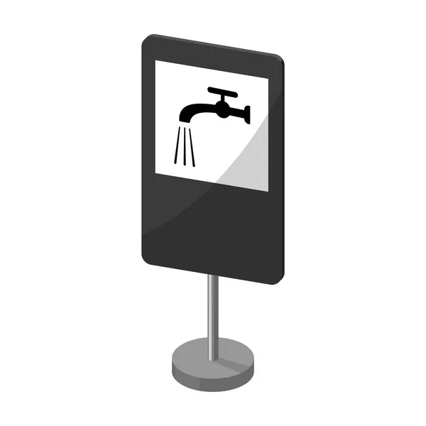 Gids teken wegpictogram in zwart-wit stijl geïsoleerd op een witte achtergrond. Verkeerstekens symbool voorraad vectorillustratie. — Stockvector