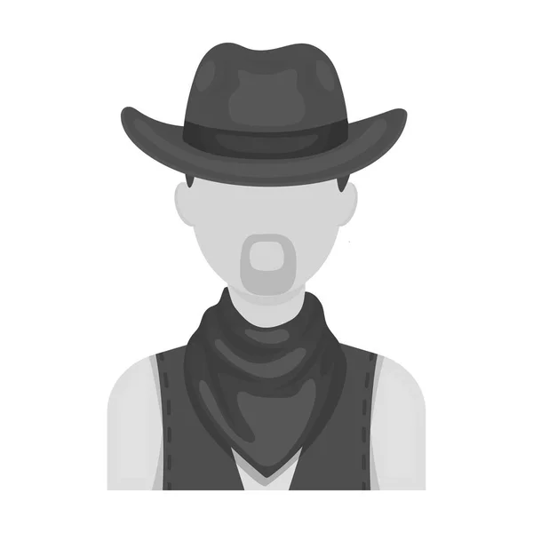 Icono vaquero en estilo monocromo aislado sobre fondo blanco. Rodeo símbolo stock vector ilustración . — Vector de stock