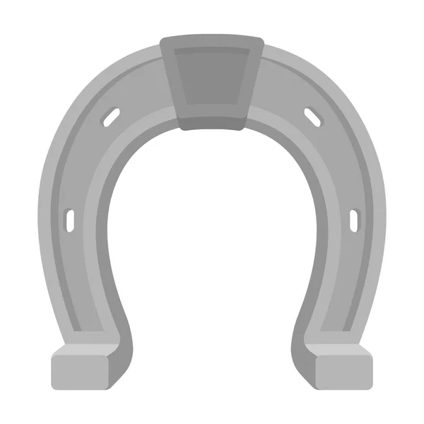 Icono de herradura en estilo monocromo aislado sobre fondo blanco. Rodeo símbolo stock vector ilustración . — Archivo Imágenes Vectoriales