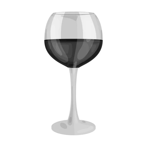 Verre d'icône de vin rouge dans un style monochrome isolé sur fond blanc. Illustration vectorielle du symbole de production de vin . — Image vectorielle