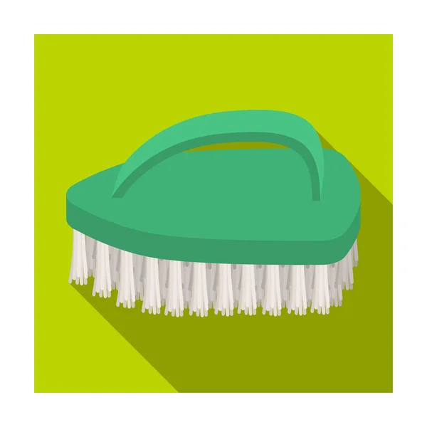 Icono de cepillo de limpieza en estilo plano aislado sobre fondo blanco. Símbolo de limpieza vector de stock ilustración . — Vector de stock