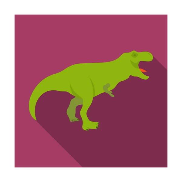 Dinosaurio Tyrannosaurus icono en estilo plano aislado sobre fondo blanco. Dinosaurios y símbolos prehistóricos stock vector ilustración . — Vector de stock