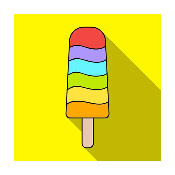 Lody na patyku ikona w płaski na białym tle. Ice cream symbol Stockowa ilustracja wektorowa. — Wektor stockowy