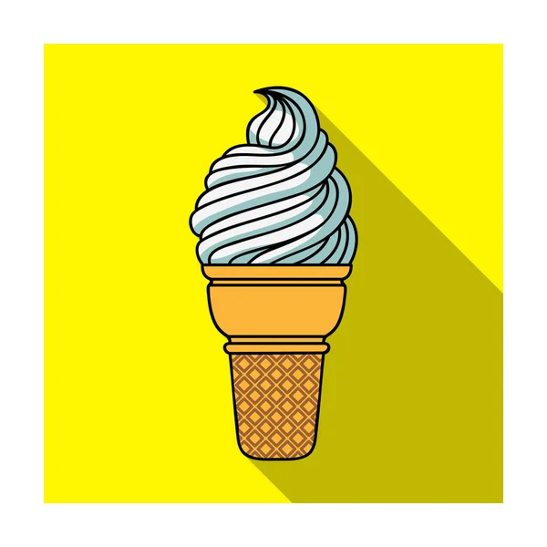 Lody w wafel filiżanka ikona w płaski na białym tle. Ice cream symbol Stockowa ilustracja wektorowa. — Wektor stockowy