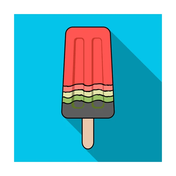 Icono de lolly de hielo en estilo plano aislado sobre fondo blanco. Helado símbolo stock vector ilustración . — Archivo Imágenes Vectoriales