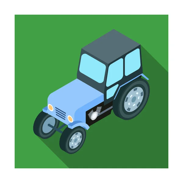 拖拉机在白色背景上孤立的平面样式的图标。交通标志股票矢量图. — 图库矢量图片