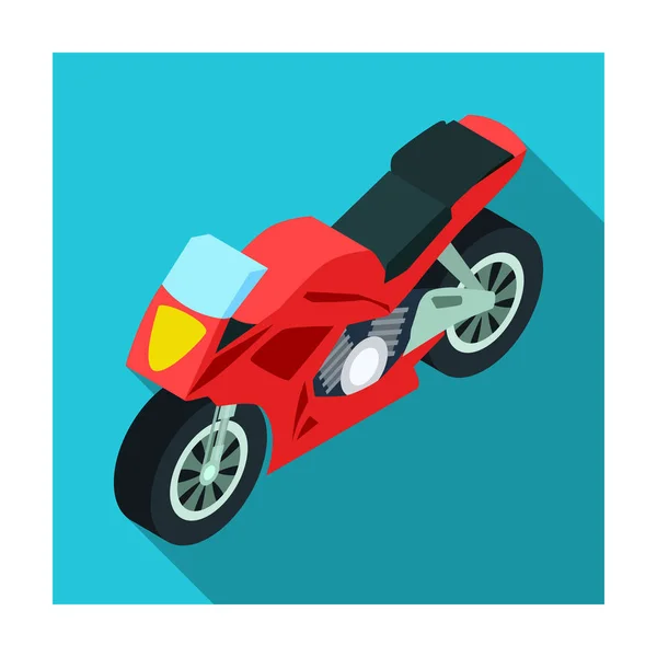 Motorcycle icon in flat style isolated on white background. Transportation symbol stock vector illustration. — Stock Vector