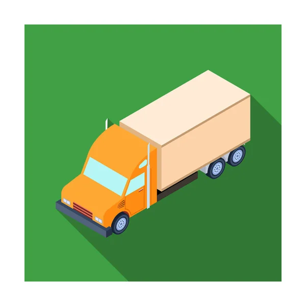 Truck icon in flat style isolated on white background. Transportation symbol stock vector illustration. — Stock Vector