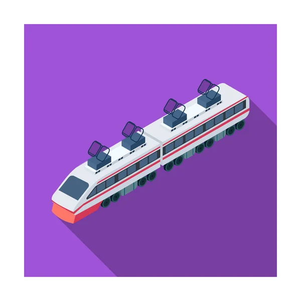 Train icon in flat style isolated on white background. Transportation symbol stock vector illustration. — Stock Vector