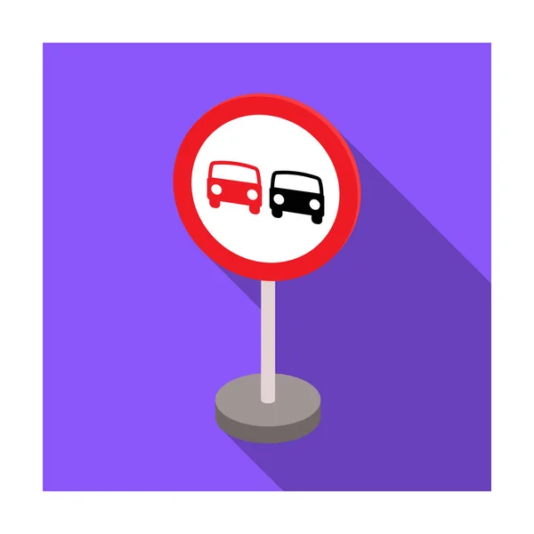 Znak zakazu droga ikona w płaski na białym tle. Znaki drogowe symbol Stockowa ilustracja wektorowa. — Wektor stockowy