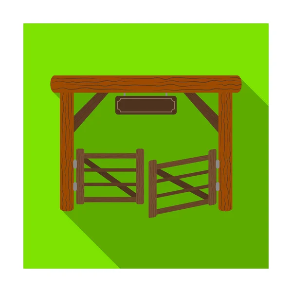 Readdock gate icon in flat style isolated on white background. Векторная иллюстрация символов родео . — стоковый вектор