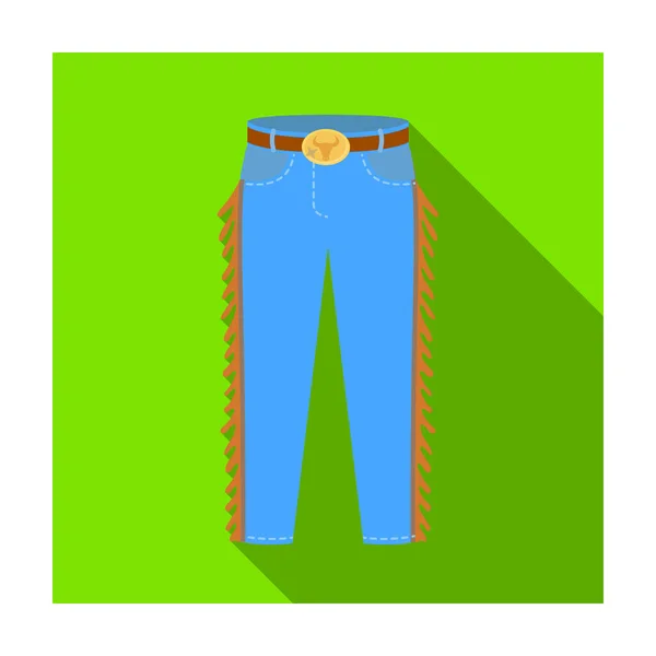 Icona jeans Cowboy in stile piatto isolato su sfondo bianco. Simbolo rodeo stock illustrazione vettoriale . — Vettoriale Stock